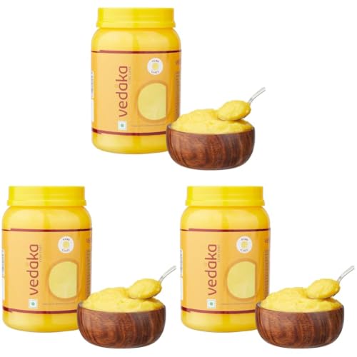 Image of Amazon Brand - Vedaka Cow Ghee | 1 L Jar | Rich Aroma (Pack of 3)
