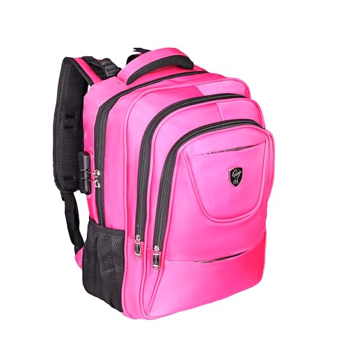 Mochila Notebook Impermeável Antifurto Resistente Alça Reforçada Grande Executiva Viagem Trabalho Escolar Unissex (Rosa)