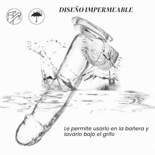 Miniatura 3 de Consolador Con Ventosa Grande, Suave Y Realista Dildos Clásicos, Plug Anal Transparente Dildo Estimulación Vagina Anal Juguete Sexual Universal Masturbador Masculino Y Femenino