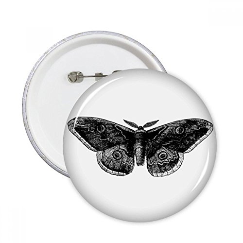 Cerf-volant papillon noir pins badge bouton XL de décoration multicolore pour vêtements 5pcs