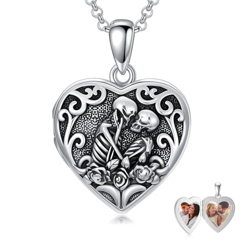 Personalized Heart Locket Necklace That Holds Pictures 925 Sterling Silver Custom Photo Lockets Necklaces Jewelry Gifts for Family Women Lover