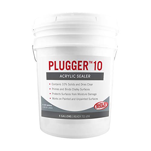 Rain Guard Water Sealers CR-1505 Plugger 10% Solids Hybrid Acrylic and Silane Sealer Ready to USE Covering up to 1000 Sq. Ft. on All Newer Surfaces. 5 Gallon Professional Grade