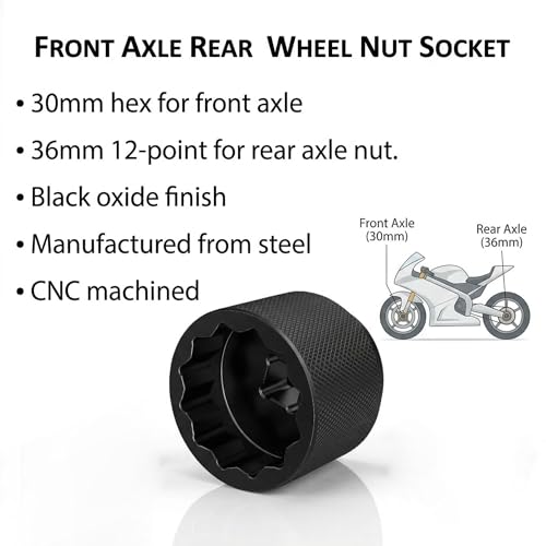 YZYUN Radmutter Nuss Werkzeug für Ducati Vorderrad & Hinterrad | Passend für Multistrada 950/V4/1200 Enduro/1260 Enduro, Monster 821, Panigale 899/959, Desert X (30mm/36mm)