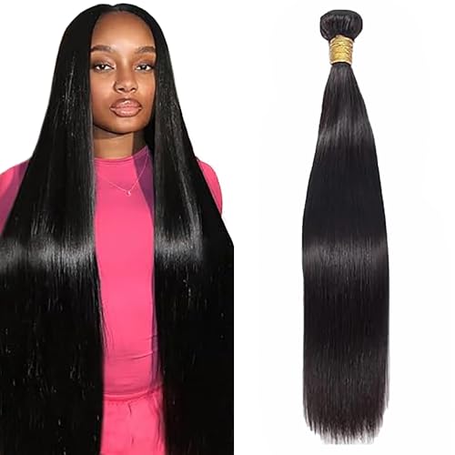 Tissage cheveux humain straight naturel black extensions 50g