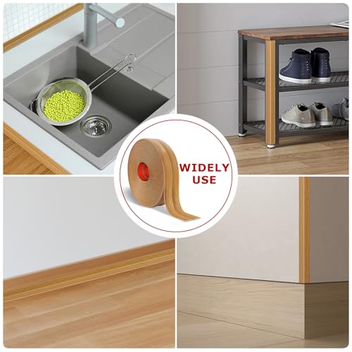 Flexible Wall Corner Protector Moulding Trim Peel and Stick Wall Corner Guards Edge Protector Self Adhesive Molding Trim Strip for Edge Ceiling (Light Brown Wood Grain, 2.4 in x 10 Ft)