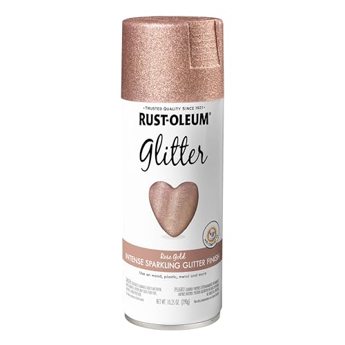 Rust-Oleum 344697 Specialty Glitter Spray Paint, 10.25 Oz, Rose Gold, (Pack of 1)