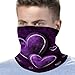 LDGSUPH Purple Hearts Neck Gaiter for Adult Soft Dust-proof Windproof Face Cover Fashion Neck Cozy Gator Scarf Multipurpose Sunscreen Breathable Bandana Face Mask Scarf