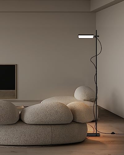 Visdanfo Modern Floor Lamp, 360 Degree Rotation Sky Led Floor Lamp Office Lighting, Bright Led Standing Pole Light, Tall Lamps For Living Room,Bedroom,Reading,Study Room (Black) #TOP6