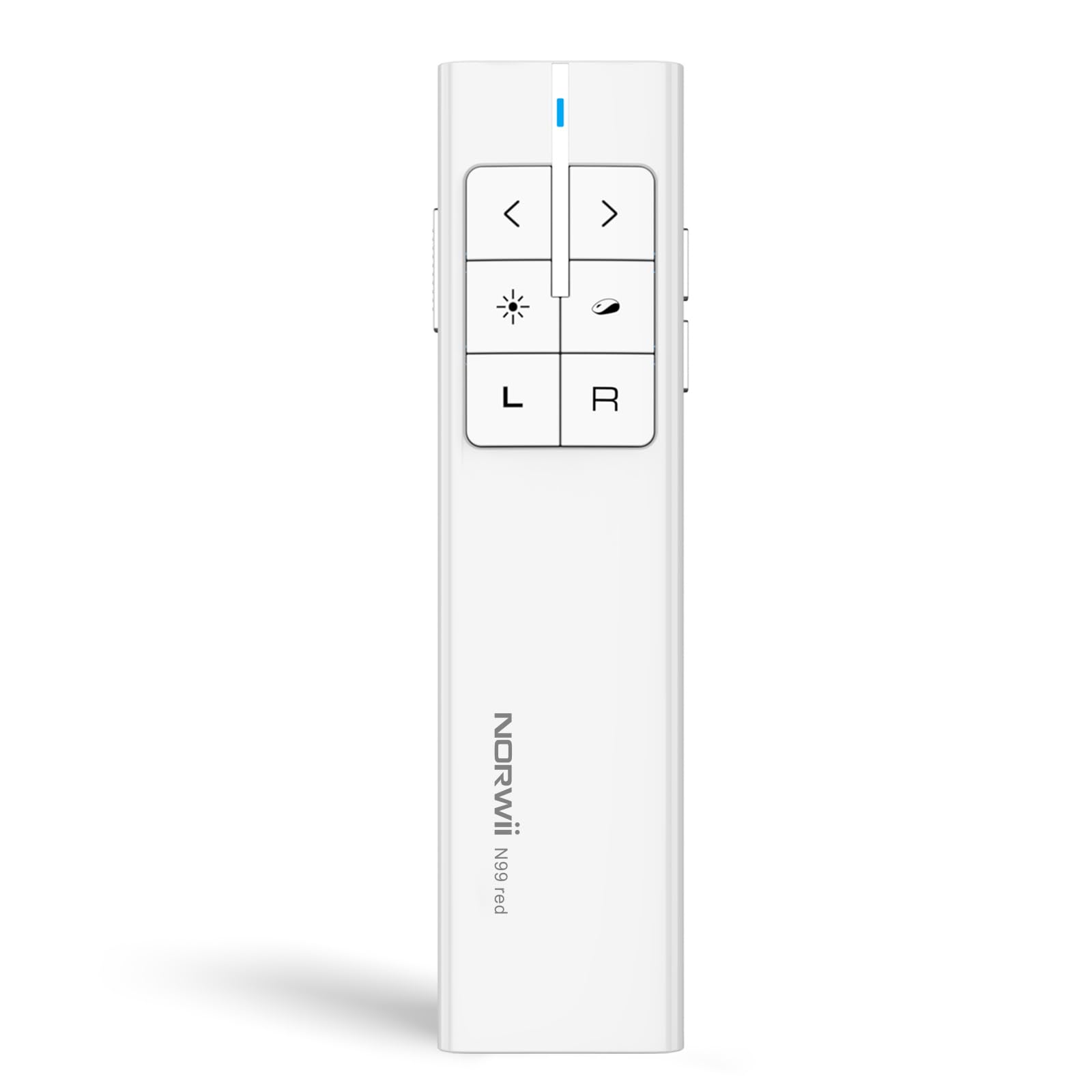 Norwii N99 Pointeur Lumière Souris, Présentateur sans Fil Rechargeable Presentation Clicker Presenter Pointeur Powerpoint Clicker, Soutien Hyperlien/Volume/Pause/Mac