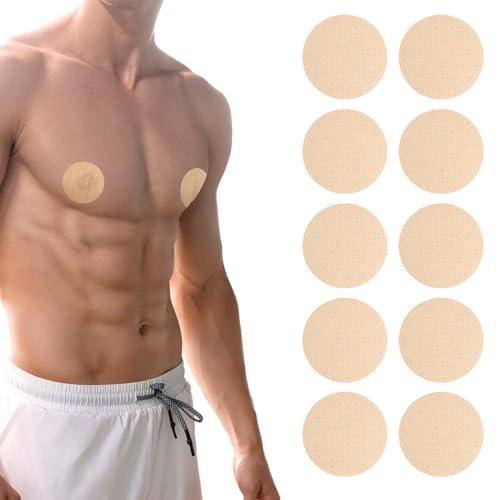 YBEATY 300 Pcs Marathon Run Gear Nippel Reibungsverhütung Herren Unsichtbare Nippelpads wasserdichte Unsichtbare Brustwarzenabdeckung Atmungsaktiv Hypoallergen Nackt Farbe Nippelabdeckung für Läufer