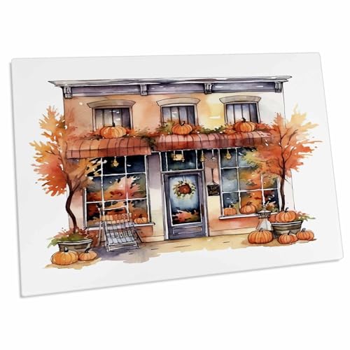 3dRose Fall Store Front Illustration Desk Pad miniatura 1