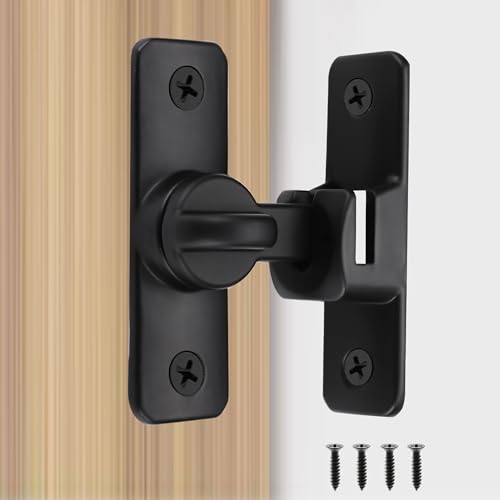 JAX JIADAXIN Barn Door Lock, Door Hasp Latch, Aluminum Alloy Flip Latch Gate Latches for Cabinet Garden Bathroom Shed Garage Pet Door Window, Black