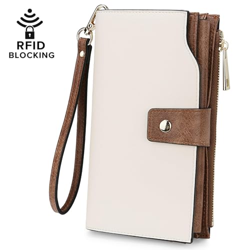 Image of YALUXE Women's Real Leather Wallet RFID Protect 21 Card Slots Phone Pocket