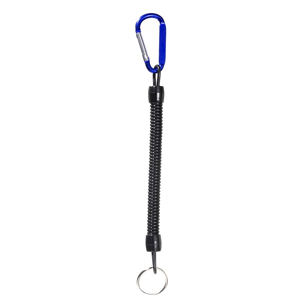 ATORSE Retractable Fishing Lanyards Coil Boat Kayak Lip Grips Tackle Wire 39-47'' Blue-picture-2