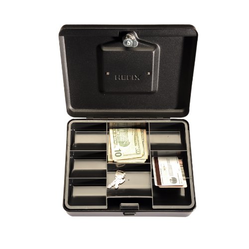 Helix Locking Cash Box with Latch, 10 Inch, Gray (27013)