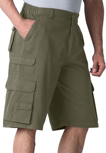 Boulder Creek by Kingsize Men's Big & Tall Ranger Stacked Cargo 12 Pocket Short - 44, Olive