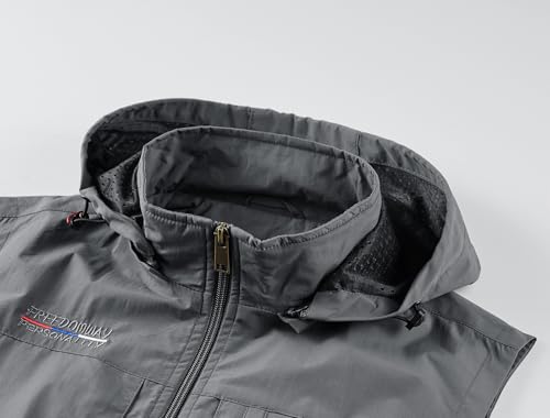 Image of Lightweight Outdoor Vest Jacket for Men, Windbreaker for Golf, Safari, Travel, Fishing, Hiking