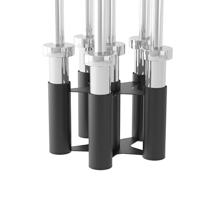 Barbell Rack Stand Vertical Olympic Bar Storage Rack 6 Bars Storage Rack for 2-inch Olympic Bars Dumbbell Handles Triceps Bars Curl Bars