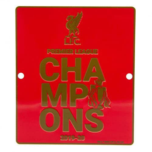 Liverpool FC Premier League Champions Window Sign (One Size) (Red/Gold)