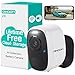 DIHOOM Camera Surveillance WiFi Exterieure sans Fil,Stockage Cloud Gratuit à Vie,2K 4MP QHD,Vision Nocturne en Couleur,Batterie Rechargeable, AI Détection,Camera IP Audio Bidirectionnel