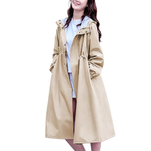 Chaqueta impermeable mujer ligera y cortavientos con capucha para exterior