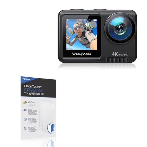 BoxWave Screen Protector Compatible With Wolfang GA420 Action Camera - ClearTouch Crystal ToughShield 9H (2-Pack), Clear 9H Tough Flexible Film Screen Protector