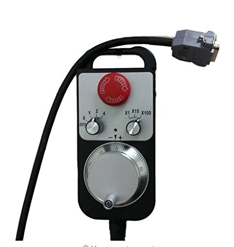 GOWE Manual Pulse Generator 6 axis CNC Handheld Encoder with E Stop 5.8 Meters Spiral Cable Color:5v25ppr