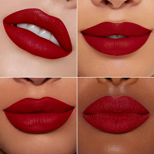 Image of MAKI YIKA 2Pc Matte Liquid Lipstick Set MVP Red Nude Lipstick Long Lasting