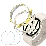 [Schutzfunktion]: Langlebige PC-Schutzhülle und gehärtete Glas-Bildschirmfolie schützt Ihre galaxy watch 6 aus allen Winkeln sicher, Anti-Kollision und Anti-Kratzer.