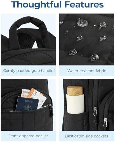 BAGSMART Travel Backpack for Women, 15.6" College Laptop Backpack, Black — view 8