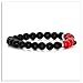 Xusamss Fashion 8MM Matte Agate Beads Bracelet Cross Elastic Bracelet(Two Red Turquoise_Onyx)