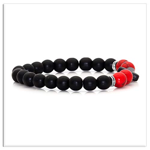 Image of Xusamss Fashion 8MM Matte Agate Beads Bracelet Cross Elastic Bracelet,7 1 /2 Wrist