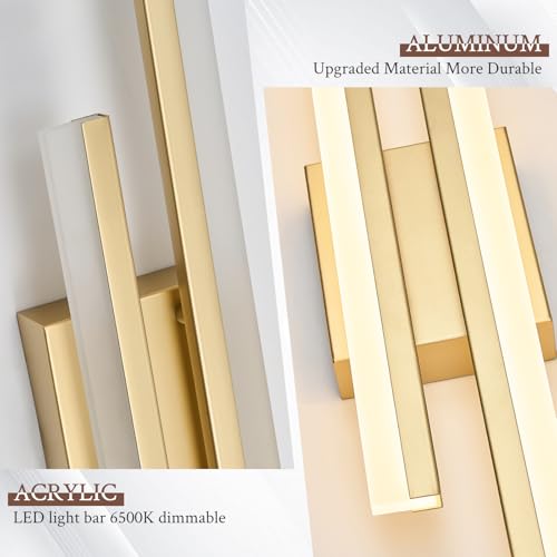 Sparklelf LED Wall Sconce Gold Modern Remote Wall Light Fixtures for Living Room, Dimmable LED Vanity Light Indoor Remote Wall Sconce for Bedside Bedroom Bathroom Dining Room, L23.6inch 1 Pack by Sparklelf - Used condition - Image 7
