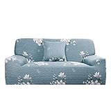 uxcell Printed Sofa Cover Slipcover Stretch Couch Covers Washable Furniture with One Cushion Case (White Flower Pattern, Medium)