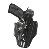 YT HOBBY Handmade Leather OWB Carry Two Slot Thumb Break Gun Holster for CZ 75 (Black - Right Hand)