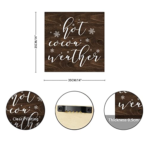 Plaque murale en bois Hello Winter de 35 cm - 2