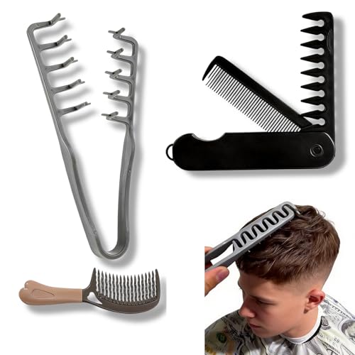 Set de 3 peines texturizadores para cabello negro miniatura 1