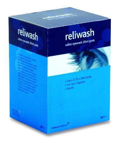 Image of Eye Wash. Sterile Saline - 25 x 20ml Pods for First Aid Use
