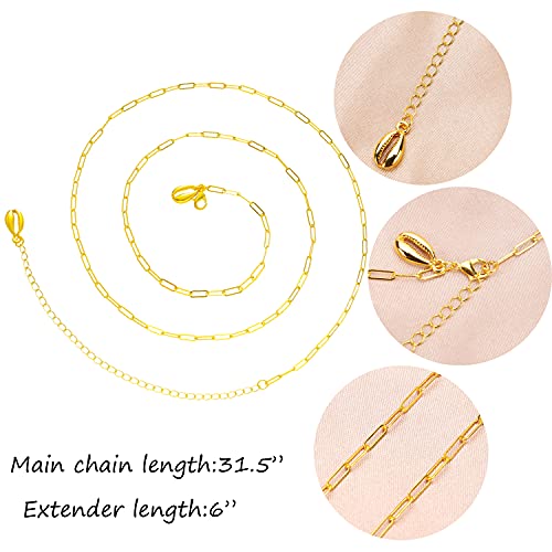 Taomoco 6Pcs Beach Bikini Belly Body Chains 18K Gold Sexy Adjustable Waist Chain With Shells Charms Beads For Women And Girls Summer Body Chain Jewelry Set #TOP2