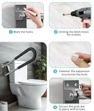 BotaBay Toilet Grab Bar with Paper Holder 23.6 Inchi - Image 6