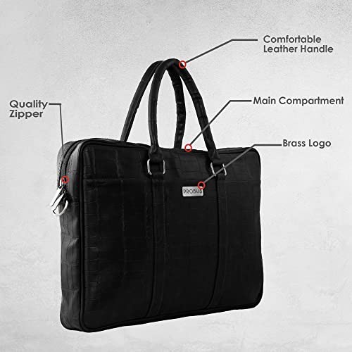 Image of Probus 13-Inch / 14 Inch / 15.6 Inch Vegan Leather Laptop Messenger Bag Sleeve Case Cover for MacBook Office Executive