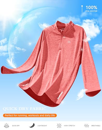 Image of G Gradual Men's Quarter Zip Pullover Running Athletic Shirts Long Sleeve | Lightweight, Quick Dry, Moisture Wicking, Sun Protection, 1 /4 Zip Golf Pullover for Men Workout, Gym, Hiking, Casual