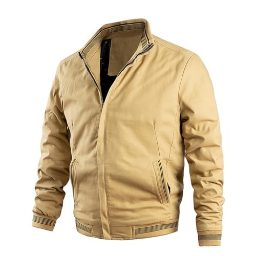 YANBLOS Men Long Sleeve Jacket Slim Fit Temperament Men Fashion Cold Jacket Casual Warm Comfortable Men Outdoor Jacket Youth Personality Men Trend Jacket J-Yellow XL