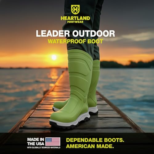Image of Heartland Leader Outdoor Waterproof Boots for Men and Women - Work, Hiking, and Fishing Boots with Cushioned Footbed and Midsole, Traction Outsole