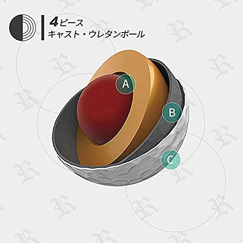 Revolutie (レヴォリューティ) ゴルフボール SPIN CONTROL VIVID GREEN 1ダース (12個入り) 3枚目