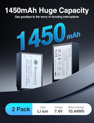 Image of LP-E17 Battery and Fast 20W Dual Charger for Canon EOS R8,R50,R100,RP,R10, Rebel T7i,T6i,T8i,T6s,SL2,SL3, EOS M3,M5,M6,77D,200D,250D,750D,760D,800D,8000D with SD Card Slot