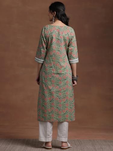 Image of Libas Printed Cotton Straight Kurta for Women
