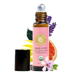 Organic Love Essential Oil Floral Blend Roll On, 100% Pure USDA Certified Aromatherapy, with Ylang Ylang, Lavender & Geranium – 10ml Roller by Silk Road Organic