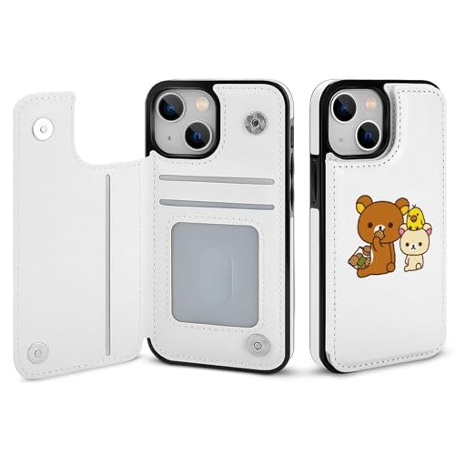 iPhone15 Plus用ケース リラックマ カード収納 スマホカバー すまほけーす 携帯ケース 手帳型 PUレザー 財布型 耐衝撃 マグネット式 スタンド機能 全面保護 傷汚れ防止 指紋防止 おしゃれ 贈り物