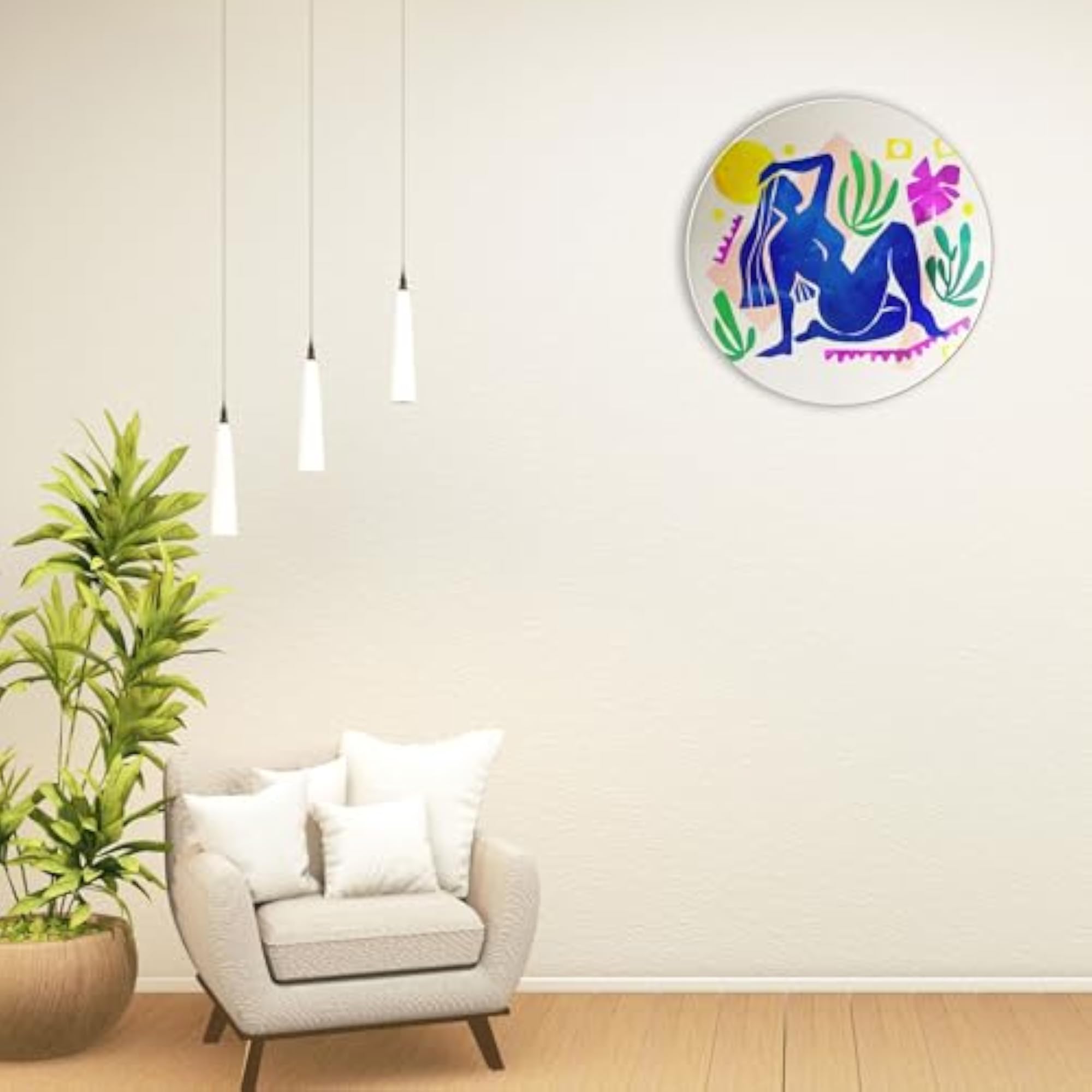 Sun and Silhouettes in Matisse Ceramic Wall Plates Combo